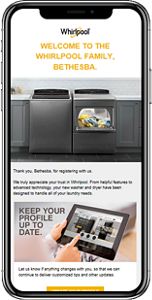 Phone showing an email of how to get started with new appliance