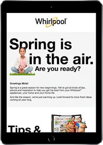 iPad showing a seasonal newsletter with tips & tricks