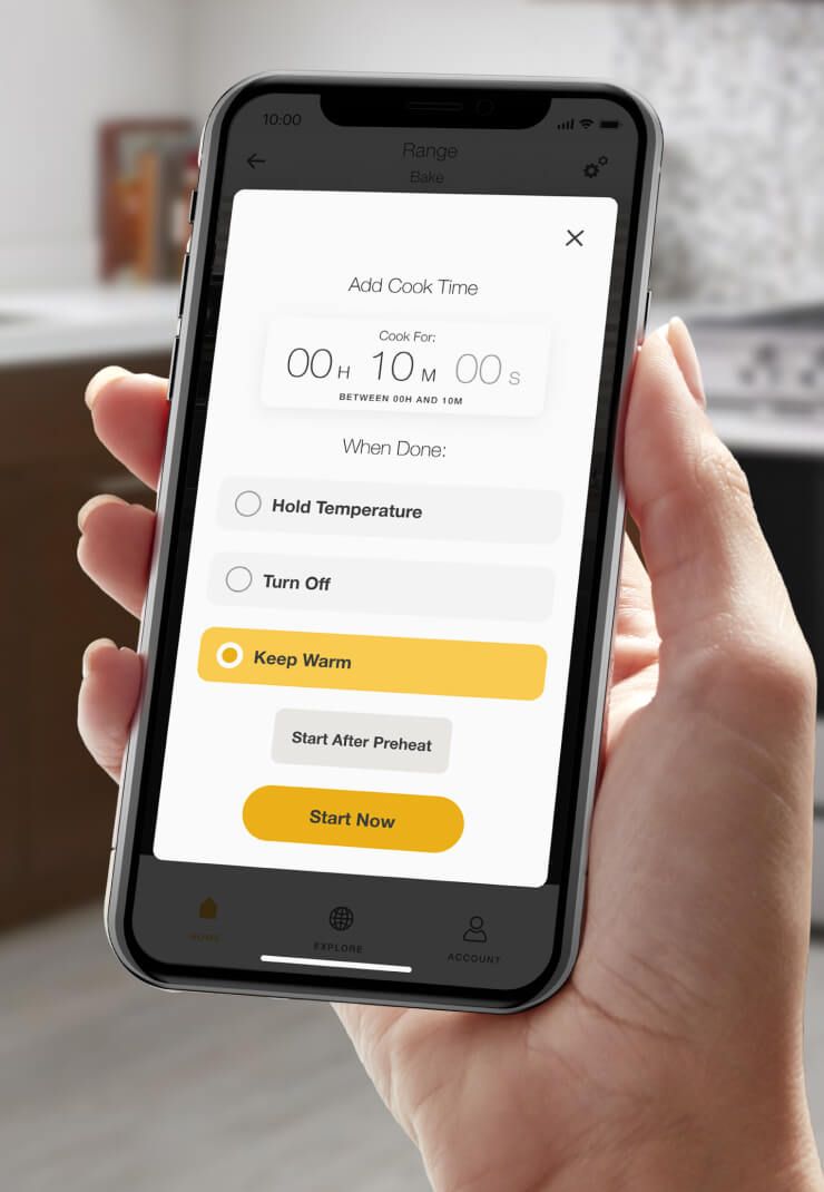 Start Keep Warm on your range oven right from your smartphone.
